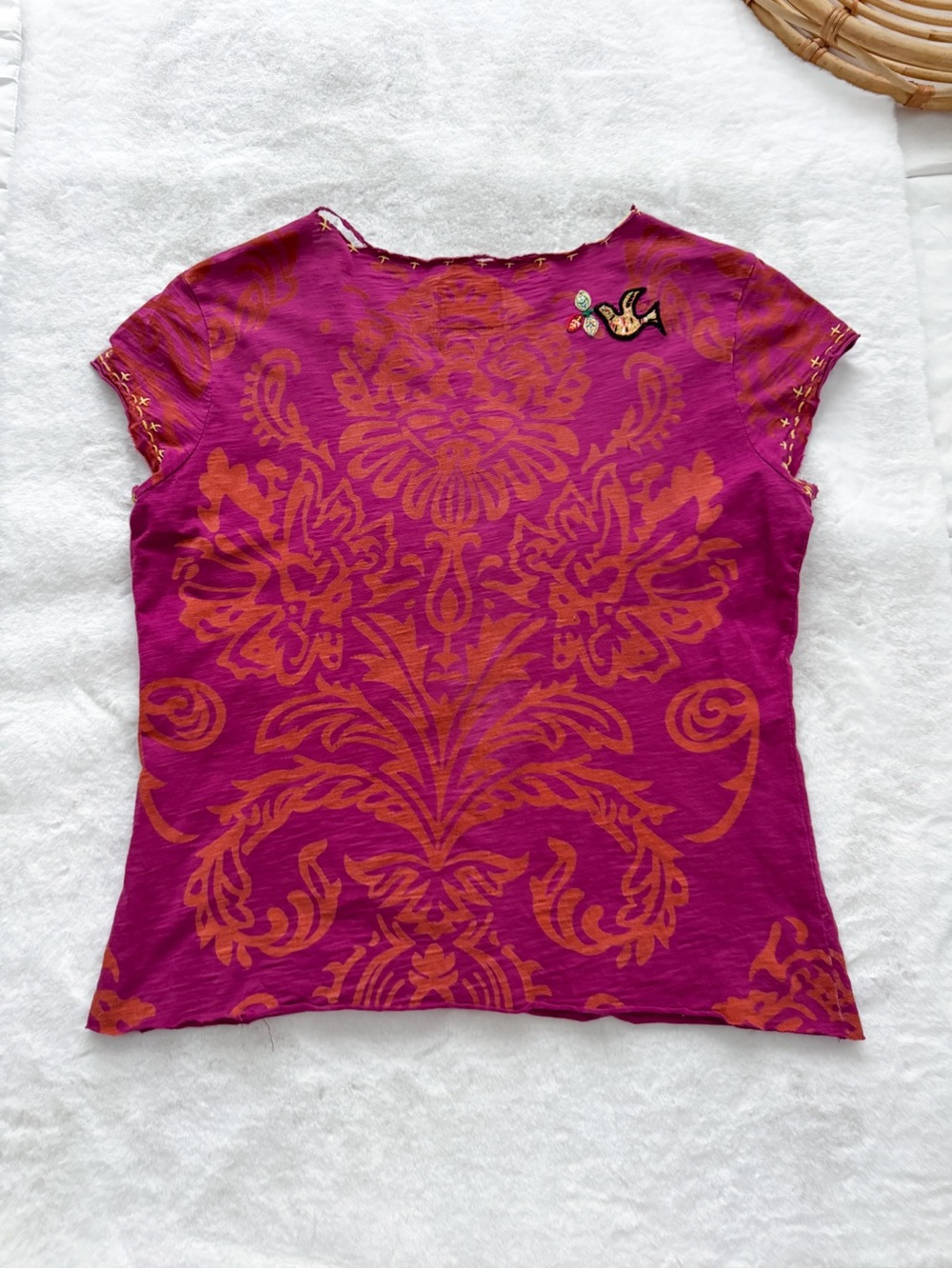 Double D Ranch Embroidered Western Top XL Boho Southwestern Pink - Picture 4 of 12